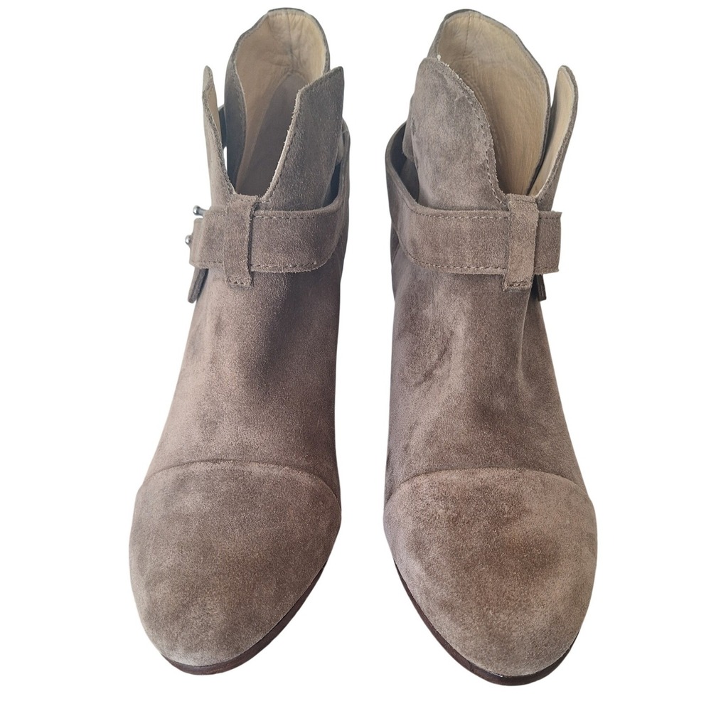 Rag & Bone Women's Leather Suede Wrapped Strap Heeled Ankle Boots Size 39.5